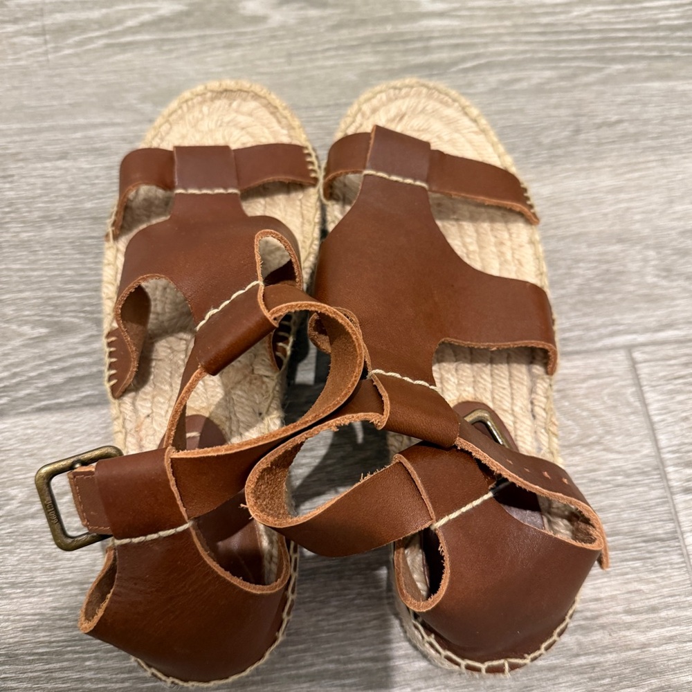 Soludos Espradille Gladiator Sandals Brown Leather (size 6.5)